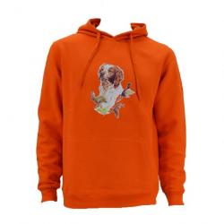 Sweat à capuche orange épagneul Taille 4