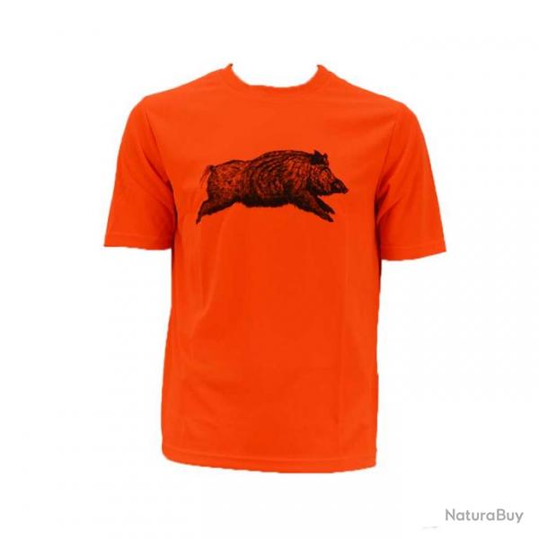 T-Shirt sanglier orange TS (Taille 2)