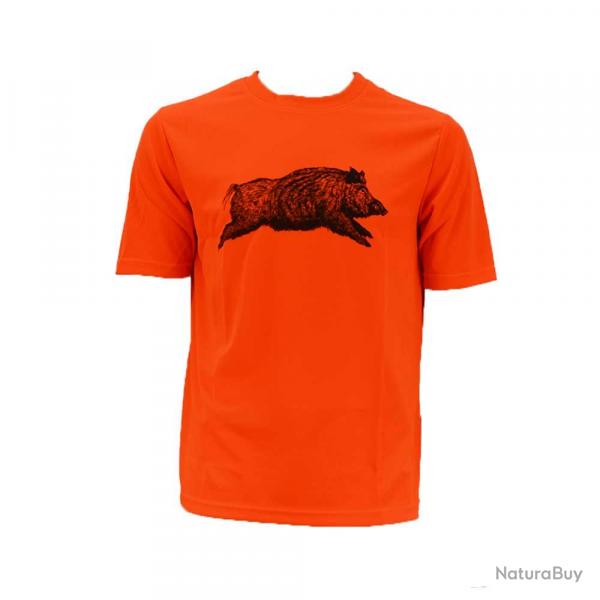 T Shirt sanglier orange Taille 3