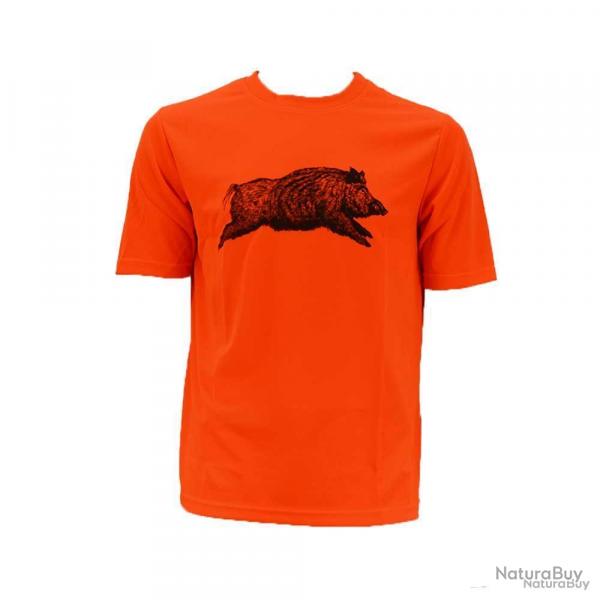 T Shirt sanglier orange Taille 3