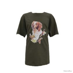 T shirt enfant kaki épagneul