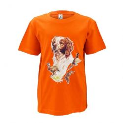 T-shirt enfant orange épagneul 12 ans (Taille 12)