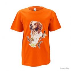 T shirt enfant orange épagneul Taille 8