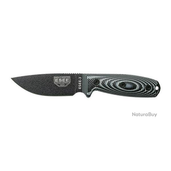 Couteau ESEE 3 - Gris / Noir / Noir