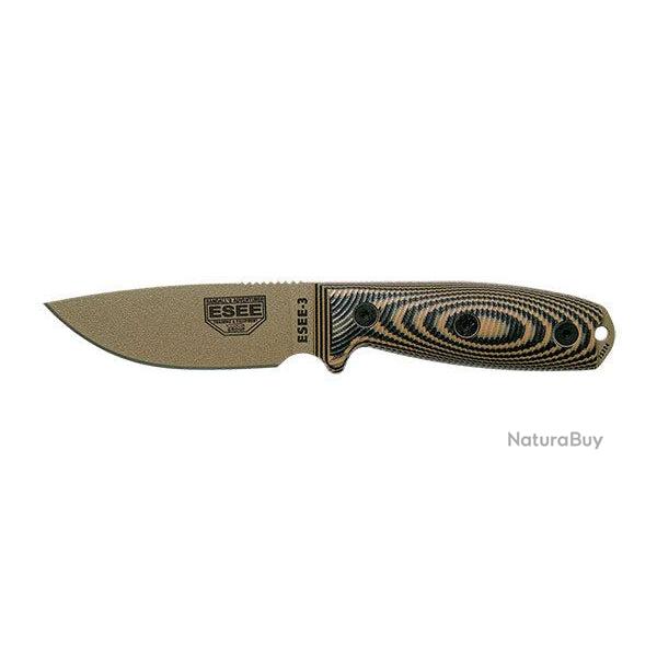 Couteau ESEE 3 - Coyote / Noir / Dark Earth