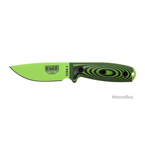 Couteau ESEE 3 - Vert / Noir / Vert Venom