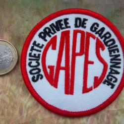 insigne écusson GAPES, société privée de gardiennage, diamètre: 70 mm