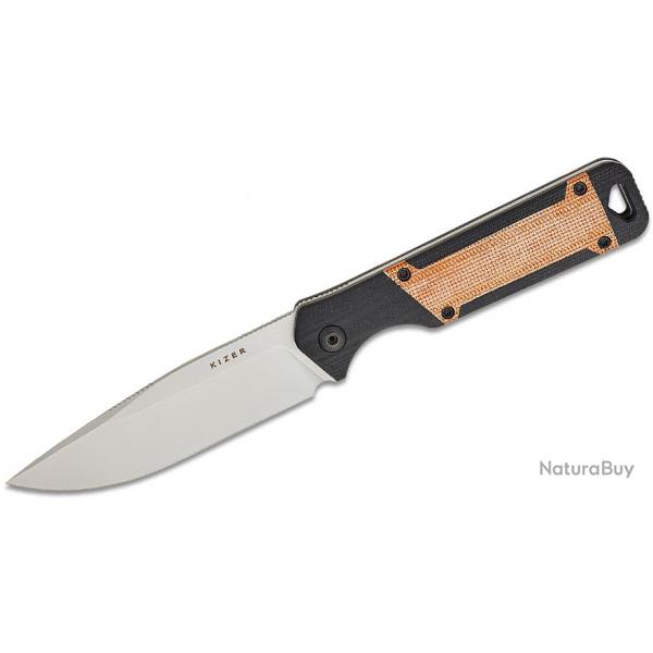 Couteau Kizer Militaw Black G10/Micarta Lame Acier Nitro-V Etui Kydex KI1067A2