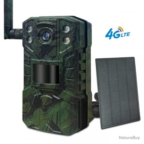 Camra Solaire Dtection de Mouvement PIR de Chasse avec la Vision Nocturne 4G Vert/Camouflage