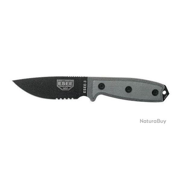 Couteau ESEE 3 Mixte Pommeau modifi - Noir