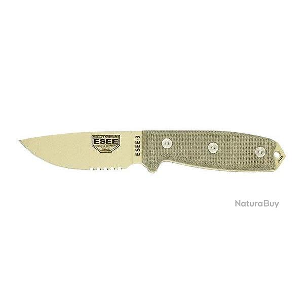 Couteau ESEE 3 Mixte Pommeau modifi - Desert