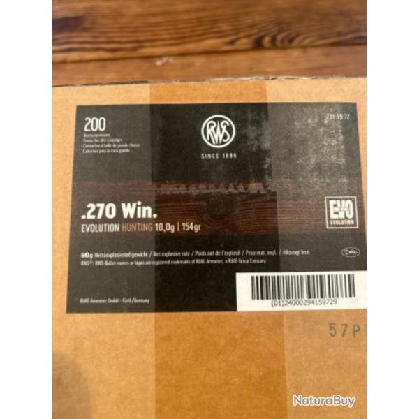 RWS EVO 270 win 10g , 154gr. Carton complet