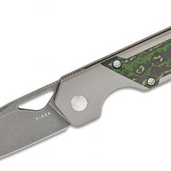 Couteau Kizer Mini Militaw Jungle Manche Titanium/FatCarbon Lame Acier S45VN Framelock Ki3634SA2