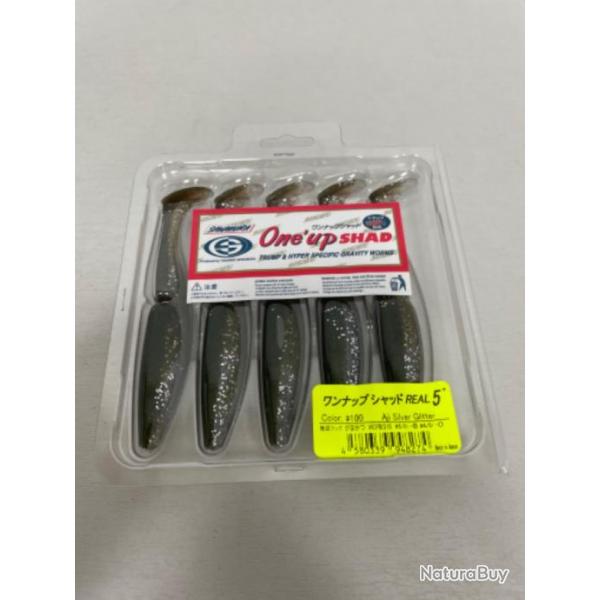 !! LEURRE ONE'UP SHAD 5' COL 100 Aji silver glitter