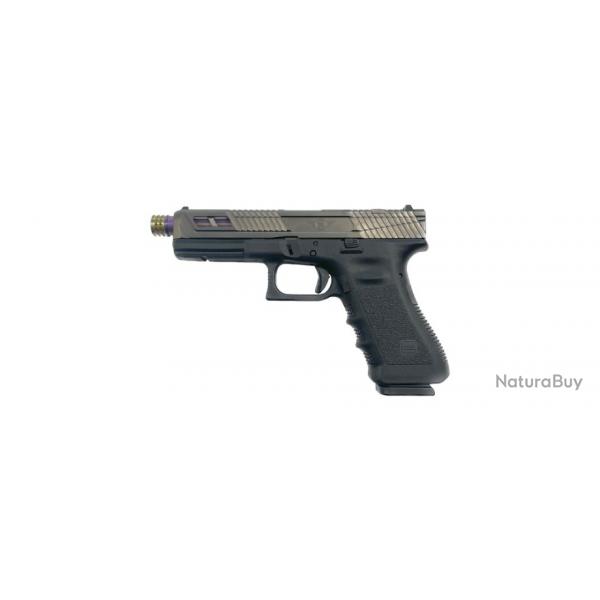 Glock L2D Custom 17 Gen 3 Culasse Catalyst Gris Mtallique Canon Camlon Filet 1/2x28 - 9x19