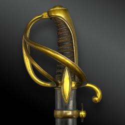 SABRE d'officier de cavalerie légère ou de chasseur, modèle de l'An IX - France - XIXème siècle