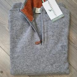 PULL Lambswool col zippe LOVERGREEN Gris