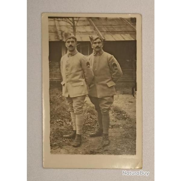 Carte photo Poilu deux frres guerre 14/18