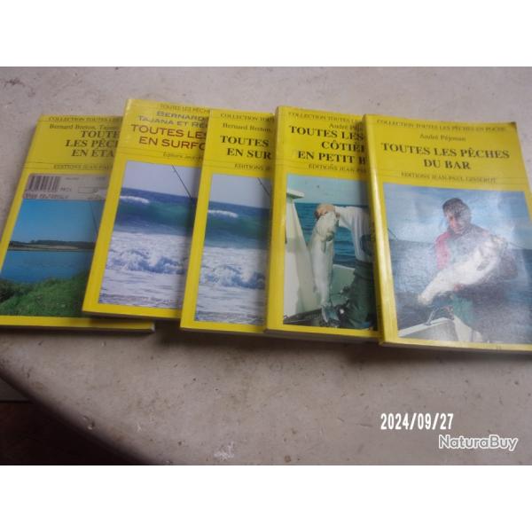 Lot de 5 petits livres sur la peche