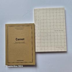 Lot de 2 carnets français de qualité pour dessins, notes, poèmes,
