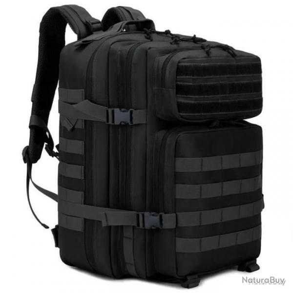 SAC  DOS TACTIQUE 45L AVEC POCHE POUR PLAQUE BALISTIQUE/GOURDE CAMELBAK - NOIR LIVRAISON GRATUITE