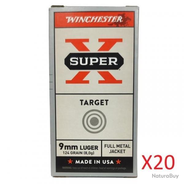 VENTE FLASH ! - Pack de 1000 Balles Winchester Cal.9x19 FMJ 124gr (20 boites de 50) - PROMO !