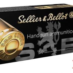 VENTE FLASH ! - Pack de 500 Balles Sellier Bellot Cal.9x19 FMJ 124gr (10 Boites de 50) - PROMO !