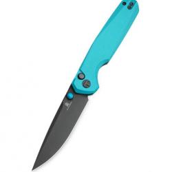 Couteau Bestechman Velix Tiffany Blue Manche G10 Lame Acier 14C28N Buttonlock Clip BTKMK07D