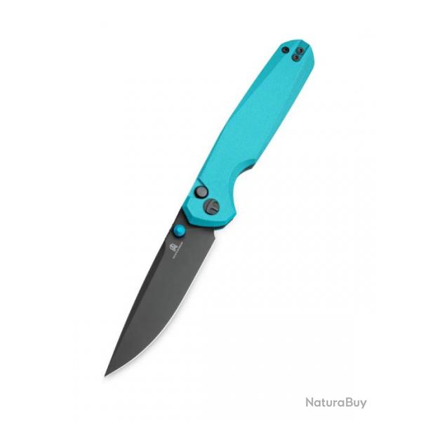 Couteau Bestechman Velix Tiffany Blue Manche G10 Lame Acier 14C28N Buttonlock Clip BTKMK07D