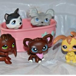 Lot 5 Littles Pets shop + baignoire