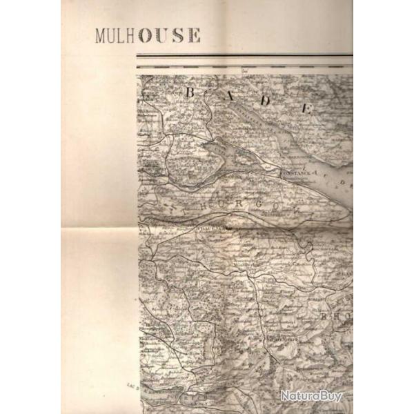 Carte d'tat-major , mulhouse n.e.feuille 20 lac de constance