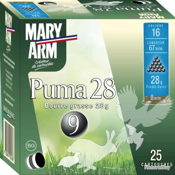 Boite de 25 cart PUMA 28g 16/67 pb 9 (Taille 9)