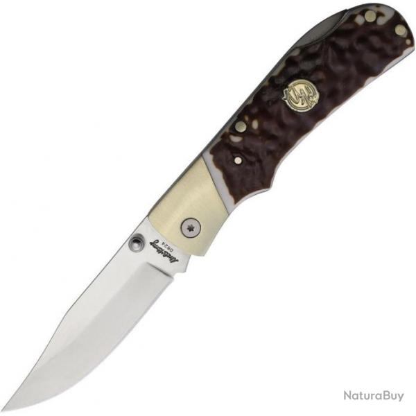 Couteau Schrade Uncle Henry Lame Acier 7Cr17MoV Manche Staglon Lockback Clip SCH1205106