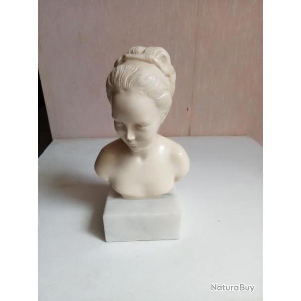 statuette ancienne en marbre buste hauteur 16 cm x 9 cm