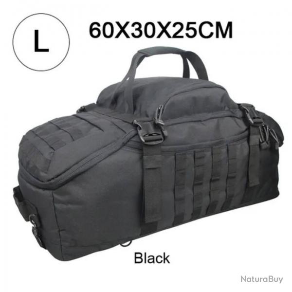 Sac  Dos Tactique 60L MOLLE pour Camping, Randonne, Voyage Grande Capacit Noir