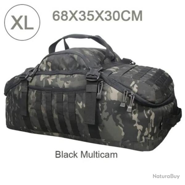 Sac  Dos Tactique 80L MOLLE pour Camping, Randonne, Voyage Grande Capacit Noir Multicam