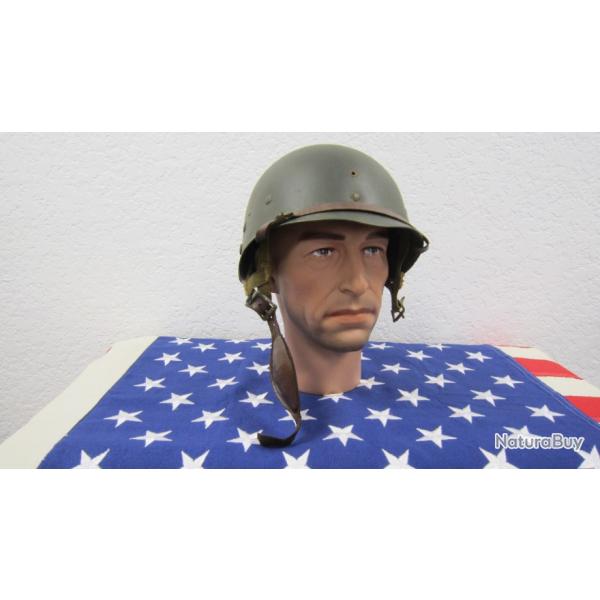 US WWII LINER CASQUE M1C PARACHUTISTE RELIQUE INTOUCHE ETAT DE DECOUVERTE !