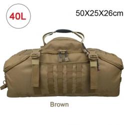 Sac à Dos Tactique 40L MOLLE pour Camping, Randonnée, Voyage Grande Capacité Beige Marron