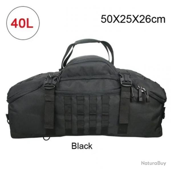 Sac  Dos Tactique 40L MOLLE pour Camping, Randonne, Voyage Grande Capacit Noir