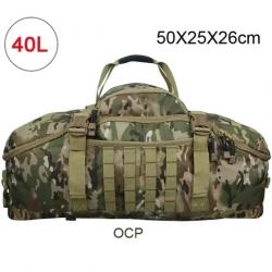 Sac à Dos Tactique 40L MOLLE pour Camping, Randonnée, Voyage Grande Capacité Camouflage