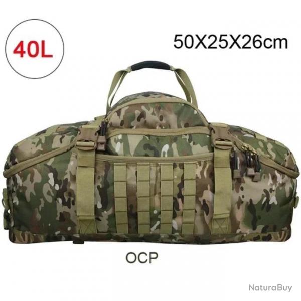 Sac  Dos Tactique 40L MOLLE pour Camping, Randonne, Voyage Grande Capacit Camouflage