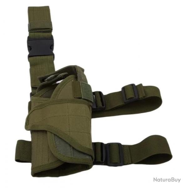 Holster Universel de Cuisse pour Pistolet Droitier Accessoire de Chasse Harnais Vert