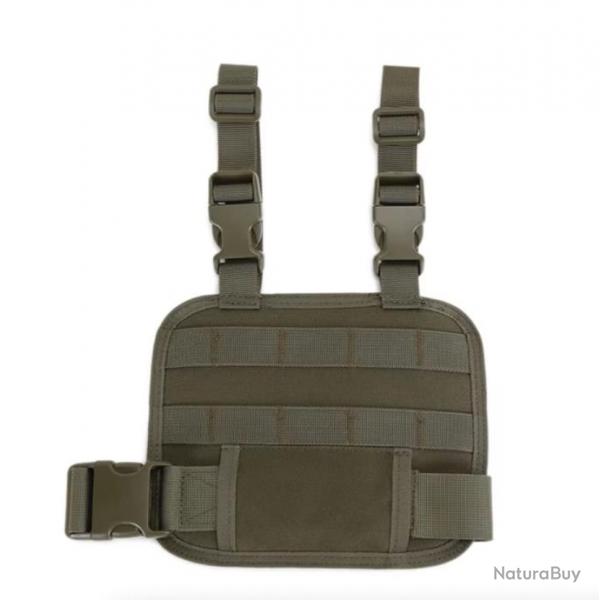 Plaque de Cuisse MOLLE Rglable Plateforme de Jambe + Ceinture et Sangles Ajustables Nylon 600D Vert