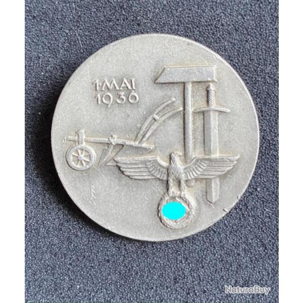 Badge 1er mai 1936  K FRANK allemand ww2 mdaille insigne