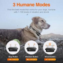 Collier de Dressage pour Chien 1000m Rechargeable Étanche IP67 avec 3 Modes Noir Orange