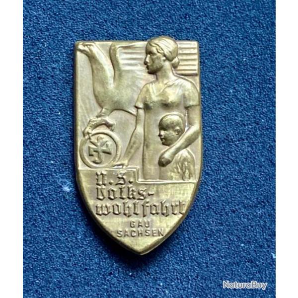 Badge NSVolks du Gau Schasen allemand ww2 insigne RZM