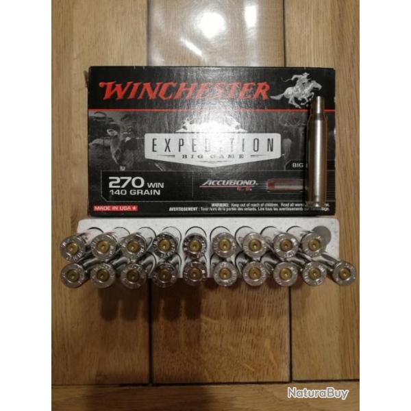 Douilles vides cal.270win Winchester