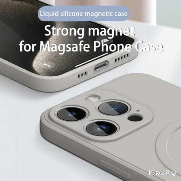 Coque en silicone avec MagSafe pour iPhone, Couleur: Au Choix, Smartphone: iPhone 16