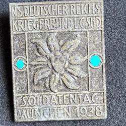 Badge Soldatentag Munchen 1938 Carl Poellath allemand ww2 insigne