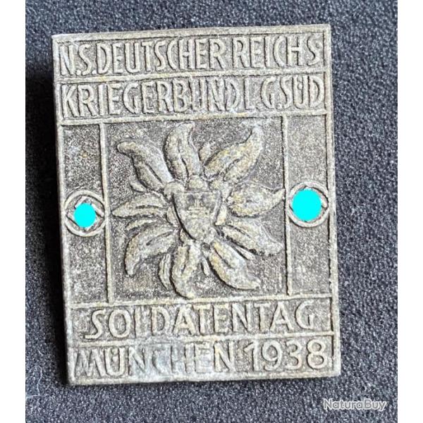 Badge Soldatentag Munchen 1938 Carl Poellath allemand ww2 insigne